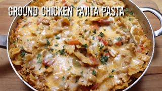 Ground Chicken Fajita Pasta  MOLCS Easy Recipes [upl. by Anehsat]